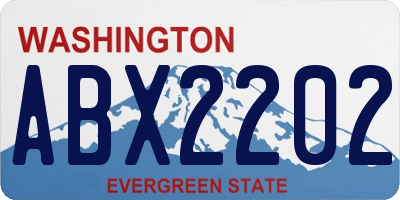 WA license plate ABX2202