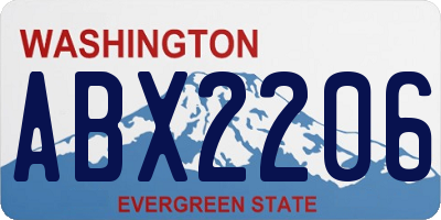 WA license plate ABX2206