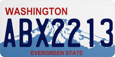 WA license plate ABX2213