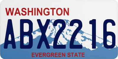 WA license plate ABX2216