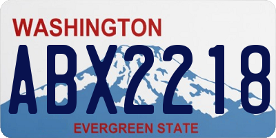 WA license plate ABX2218