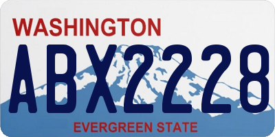 WA license plate ABX2228