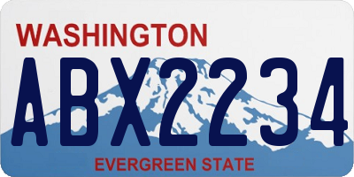 WA license plate ABX2234