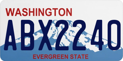 WA license plate ABX2240