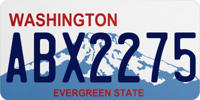 WA license plate ABX2275
