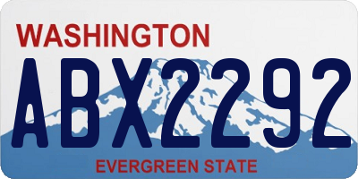WA license plate ABX2292