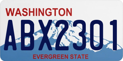 WA license plate ABX2301