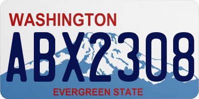 WA license plate ABX2308