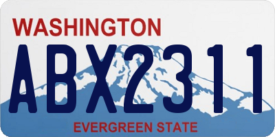 WA license plate ABX2311