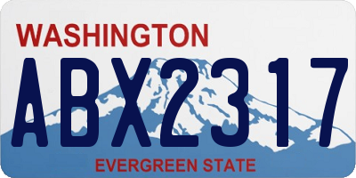 WA license plate ABX2317