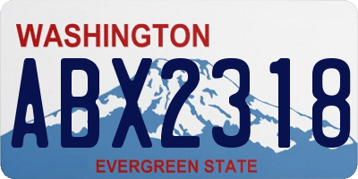 WA license plate ABX2318