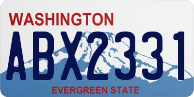 WA license plate ABX2331