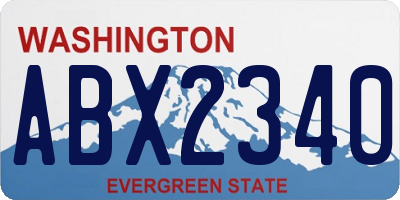 WA license plate ABX2340