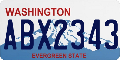 WA license plate ABX2343