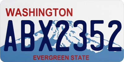 WA license plate ABX2352