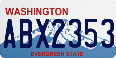 WA license plate ABX2353