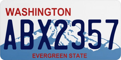 WA license plate ABX2357