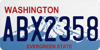 WA license plate ABX2358