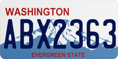 WA license plate ABX2363