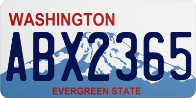 WA license plate ABX2365