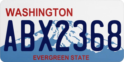 WA license plate ABX2368