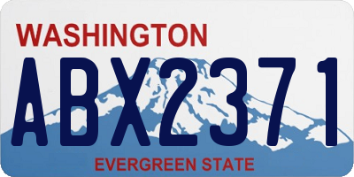 WA license plate ABX2371