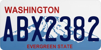 WA license plate ABX2382