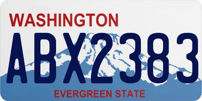 WA license plate ABX2383