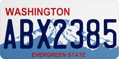 WA license plate ABX2385