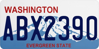 WA license plate ABX2390