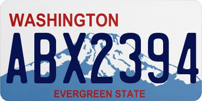WA license plate ABX2394