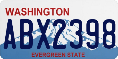 WA license plate ABX2398