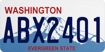 WA license plate ABX2401