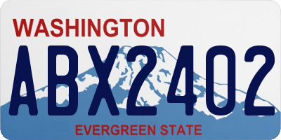 WA license plate ABX2402