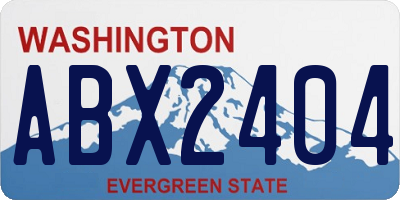 WA license plate ABX2404