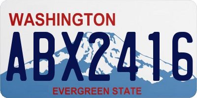 WA license plate ABX2416