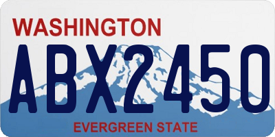 WA license plate ABX2450