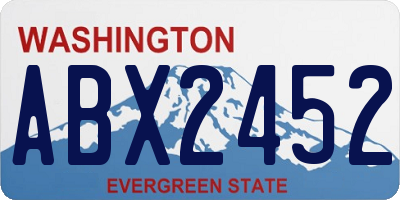 WA license plate ABX2452