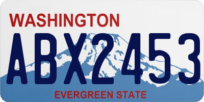WA license plate ABX2453
