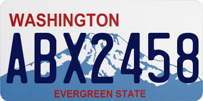 WA license plate ABX2458