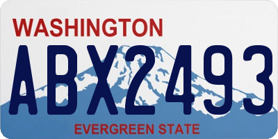 WA license plate ABX2493