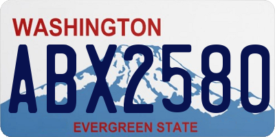 WA license plate ABX2580