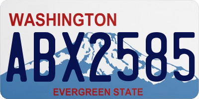 WA license plate ABX2585
