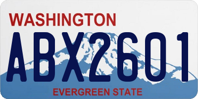 WA license plate ABX2601