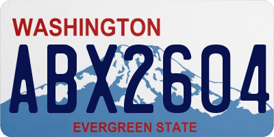 WA license plate ABX2604