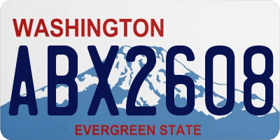 WA license plate ABX2608
