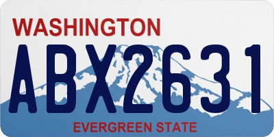 WA license plate ABX2631