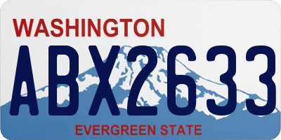 WA license plate ABX2633