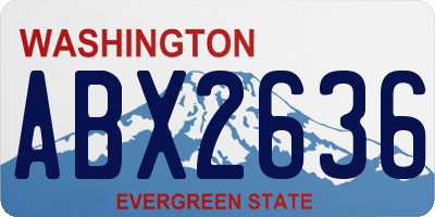 WA license plate ABX2636