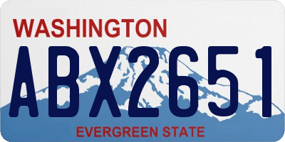 WA license plate ABX2651